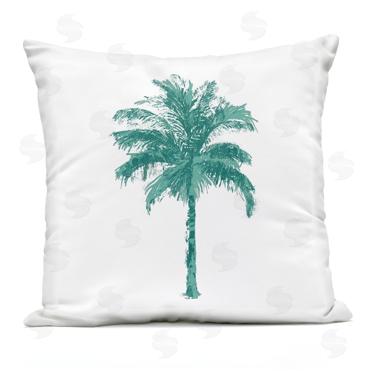 Contemporary Green Palm Tree Outdoor Printed Pillow, Home Decor by Kristen Drew