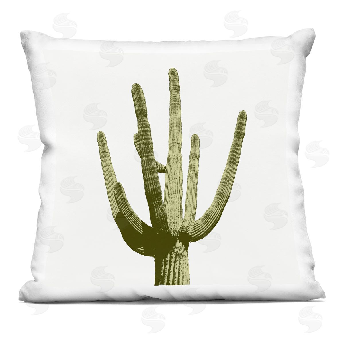 Modern Desert Cactus Plant Decorative Printed Pillow, Home Decor by Mia Jensen