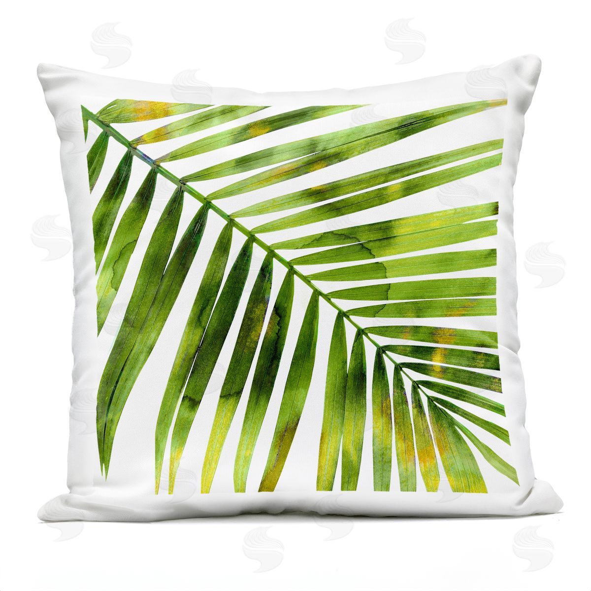 Vibrant Green Palm Leaf Outdoor Printed Pillow, Home Decor by Melonie Miller