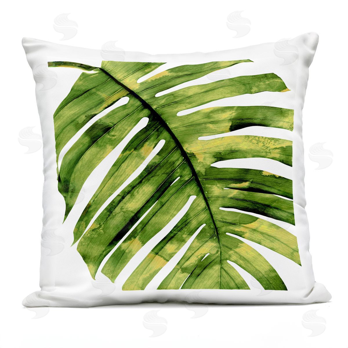 Bold Monstera Leaf Tropical Outdoor Printed Pillow, Home Decor by Melonie Miller