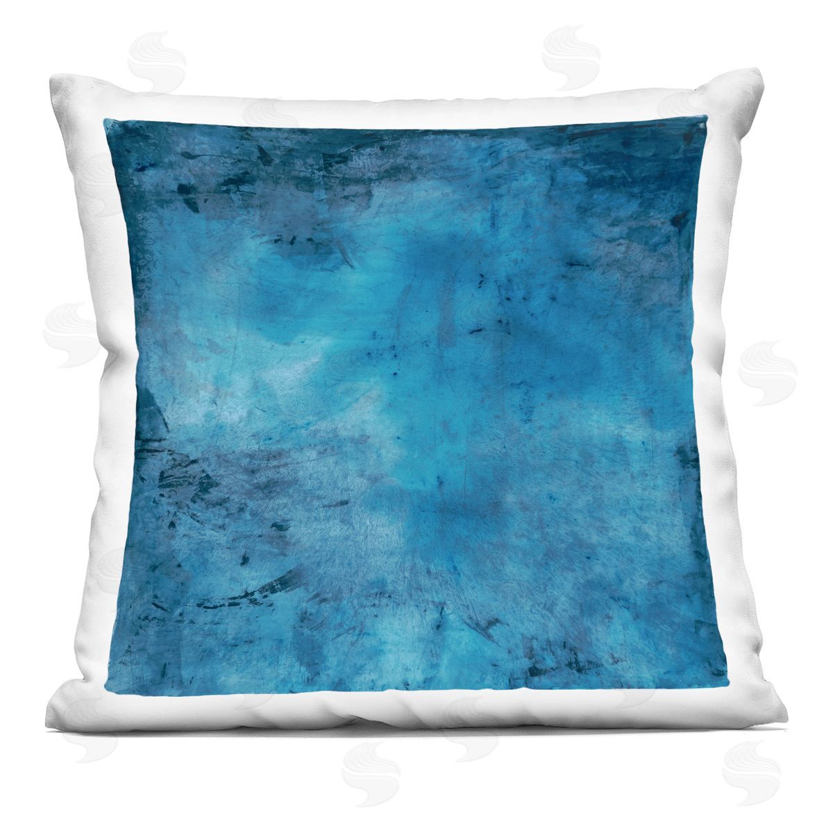 Blue Chaotic Moody Abstract Decorative Printed Pillow, Home Decor by Michelle Oppenheimer
