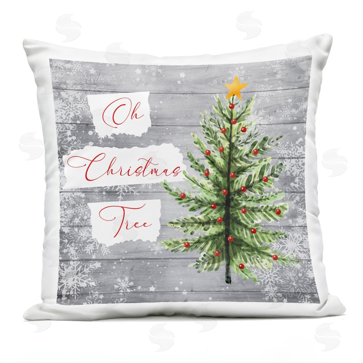 Nicole DeCamp Oh Christmas Tree Winter Snowflakes Outdoor Quick-Dry Polyester Printed Throw Pillow