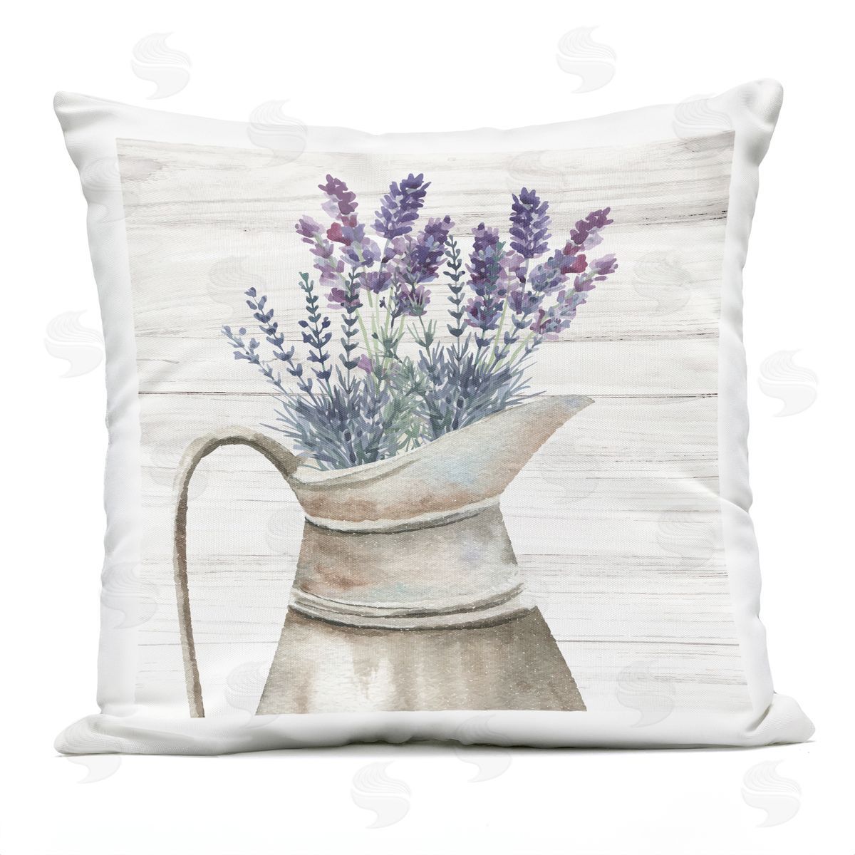 Nicole DeCamp Country Rustic Lavender Jug Outdoor Quick-Dry Polyester Printed Throw Pillow