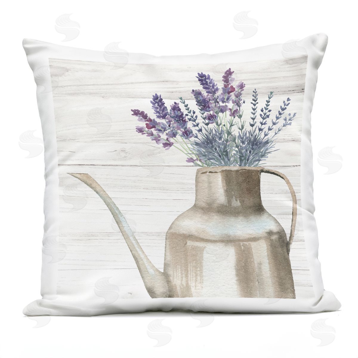Nicole DeCamp Lavender Herbs Country Vase Outdoor Quick-Dry Polyester Printed Throw Pillow
