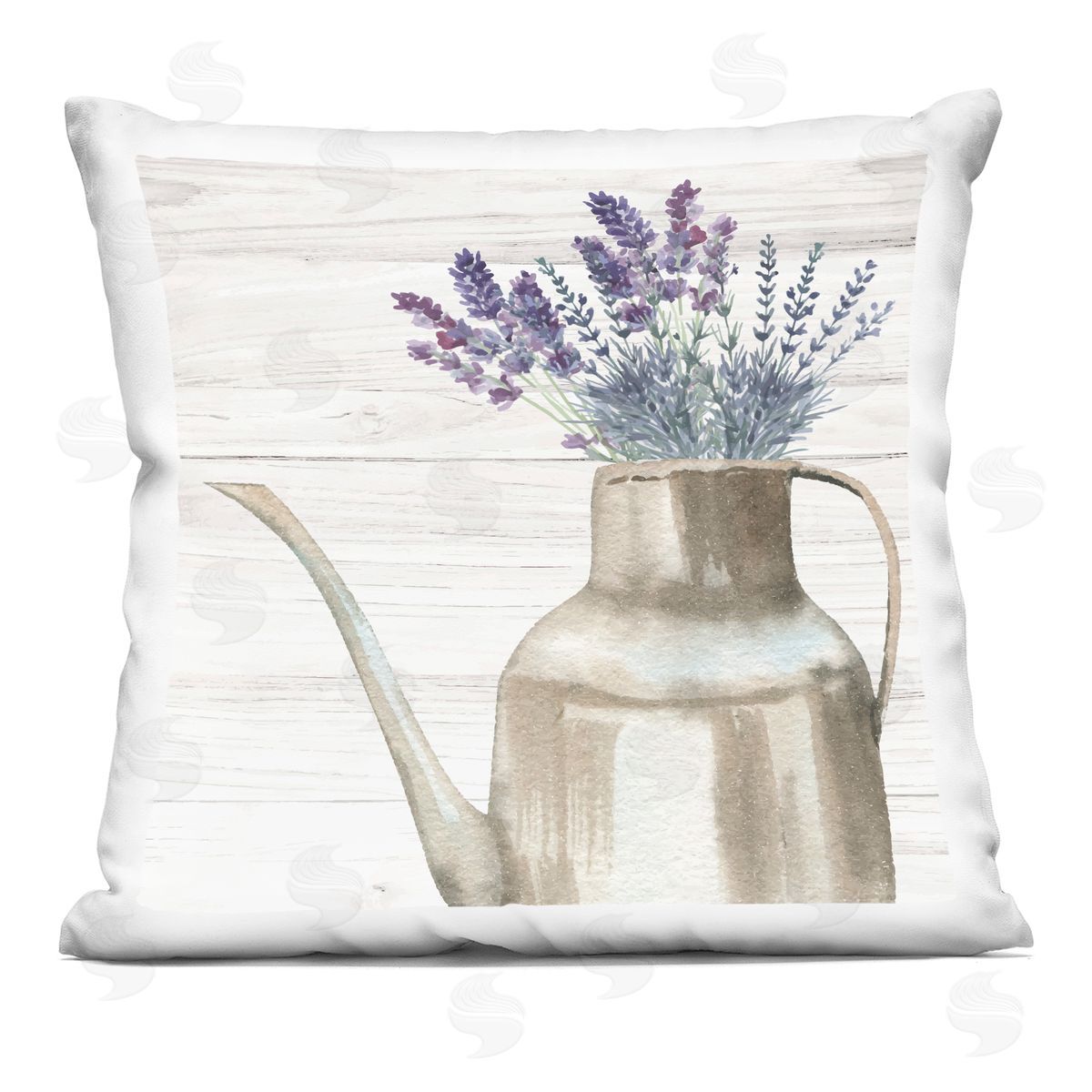 Nicole DeCamp Lavender Herbs Country Vase Printed Plush Polyester Throw Pillow