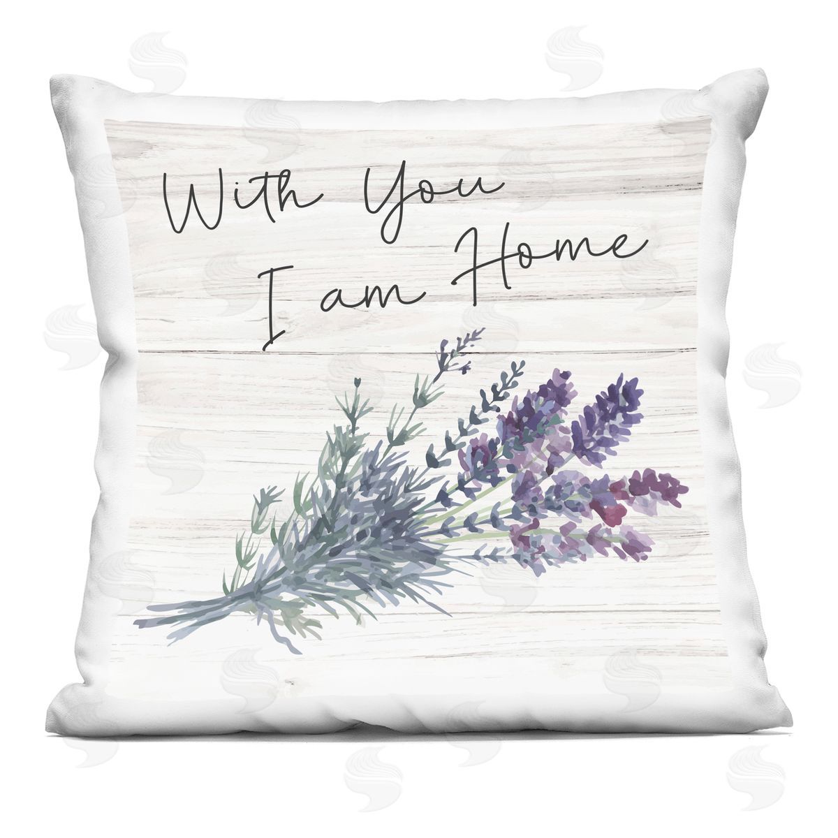 Nicole DeCamp With You I'm Home Lavender Bunches Printed Plush Polyester Throw Pillow