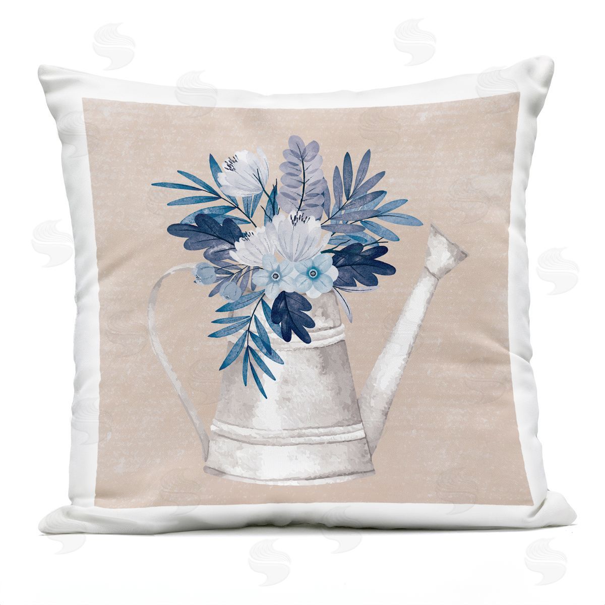 Nicole DeCamp Watering Can Rustic Bouquet Outdoor Quick-Dry Polyester Printed Throw Pillow