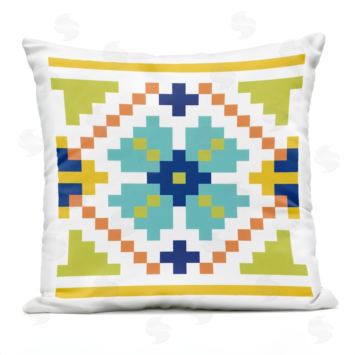 Bold Abstract Pixel Pattern Outdoor Printed Pillow, Home Decor by Irena Orlov