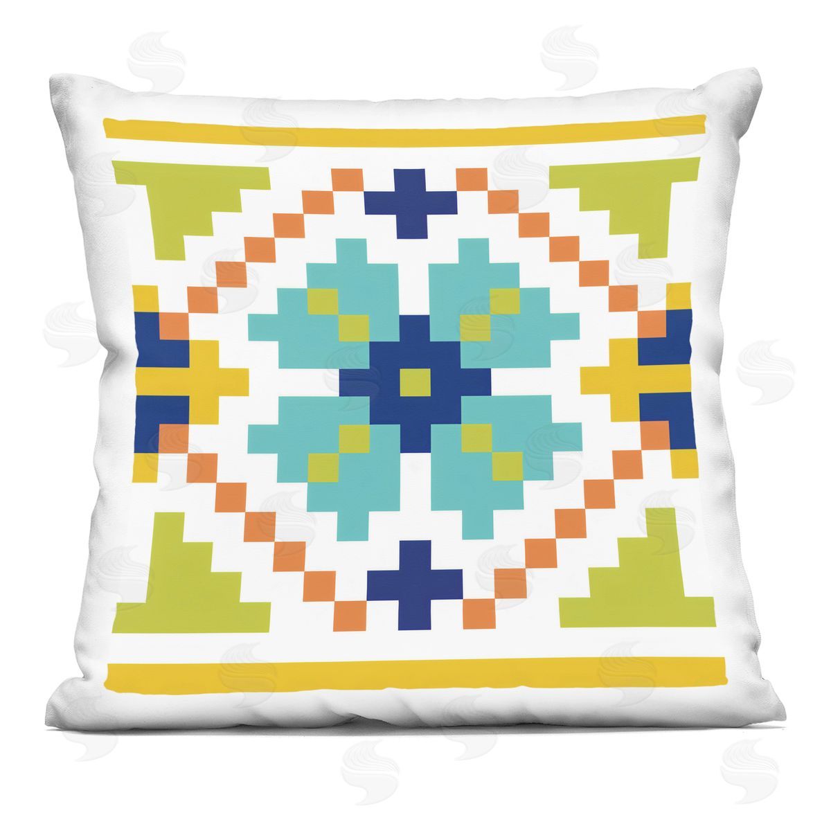 Bold Abstract Pixel Pattern Decorative Printed Pillow, Home Decor by Irena Orlov
