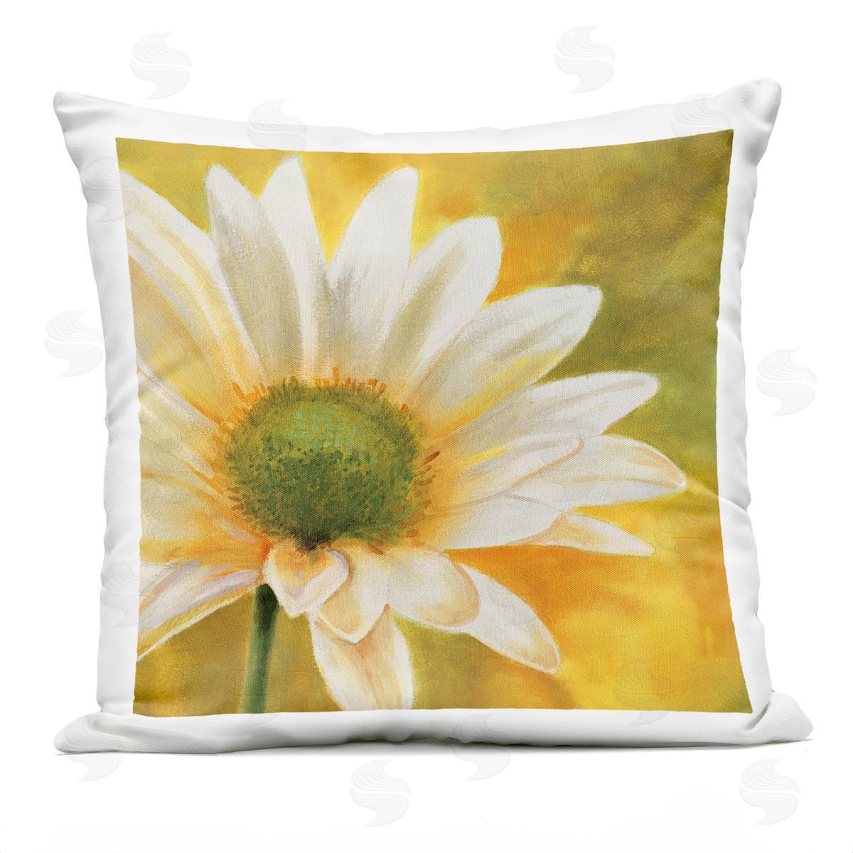 Sunny Nature Daisy Flower Outdoor Printed Pillow, Home Decor by Pierre Viollet