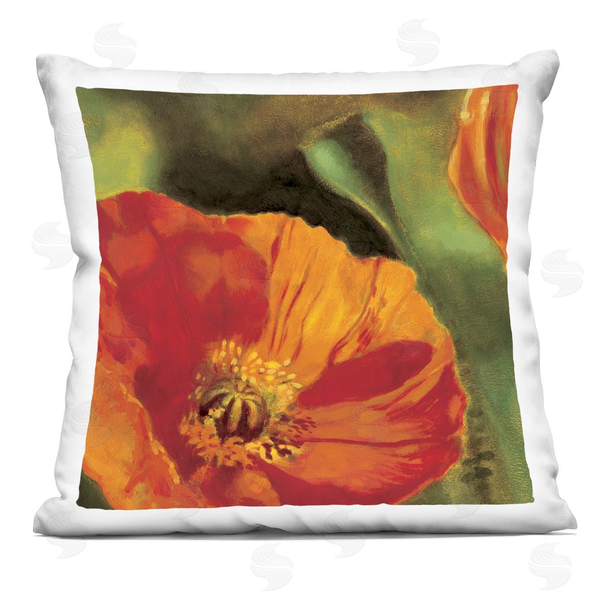Poppy Flower Blooming Nature Decorative Printed Pillow, Home Decor by Pierre Viollet