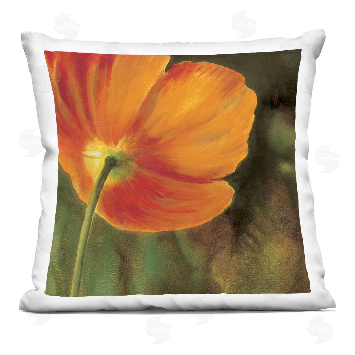 Orange Poppy Flower Nature Decorative Printed Pillow, Home Decor by Pierre Viollet