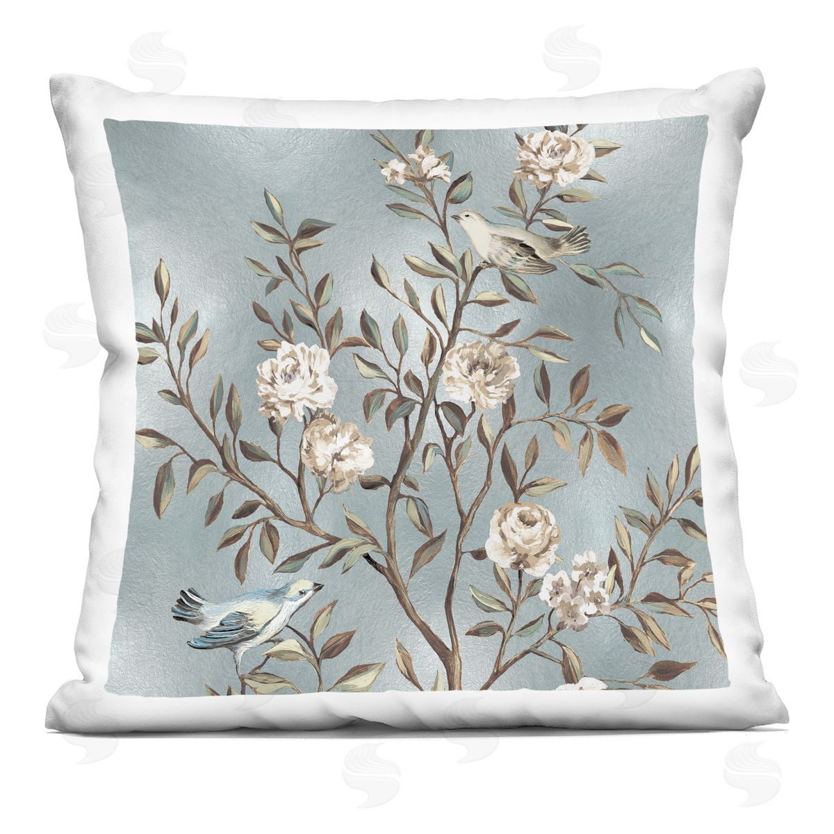 Classic Birds Perched Nature Decorative Printed Pillow, Home Decor by Reneé Campbell