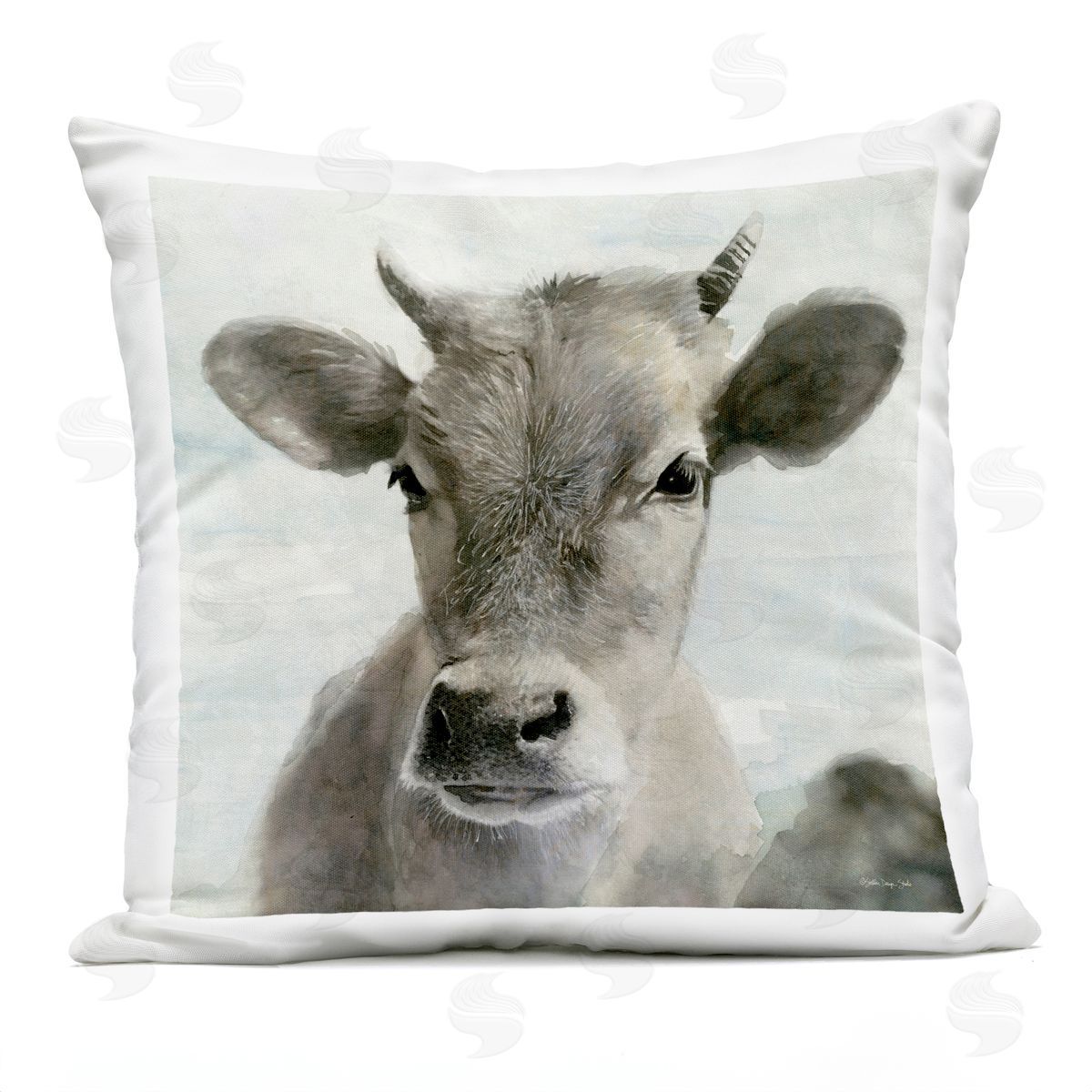 Rural Farm Cattle Calf Outdoor Printed Pillow, Home Decor by Stellar Design Studio