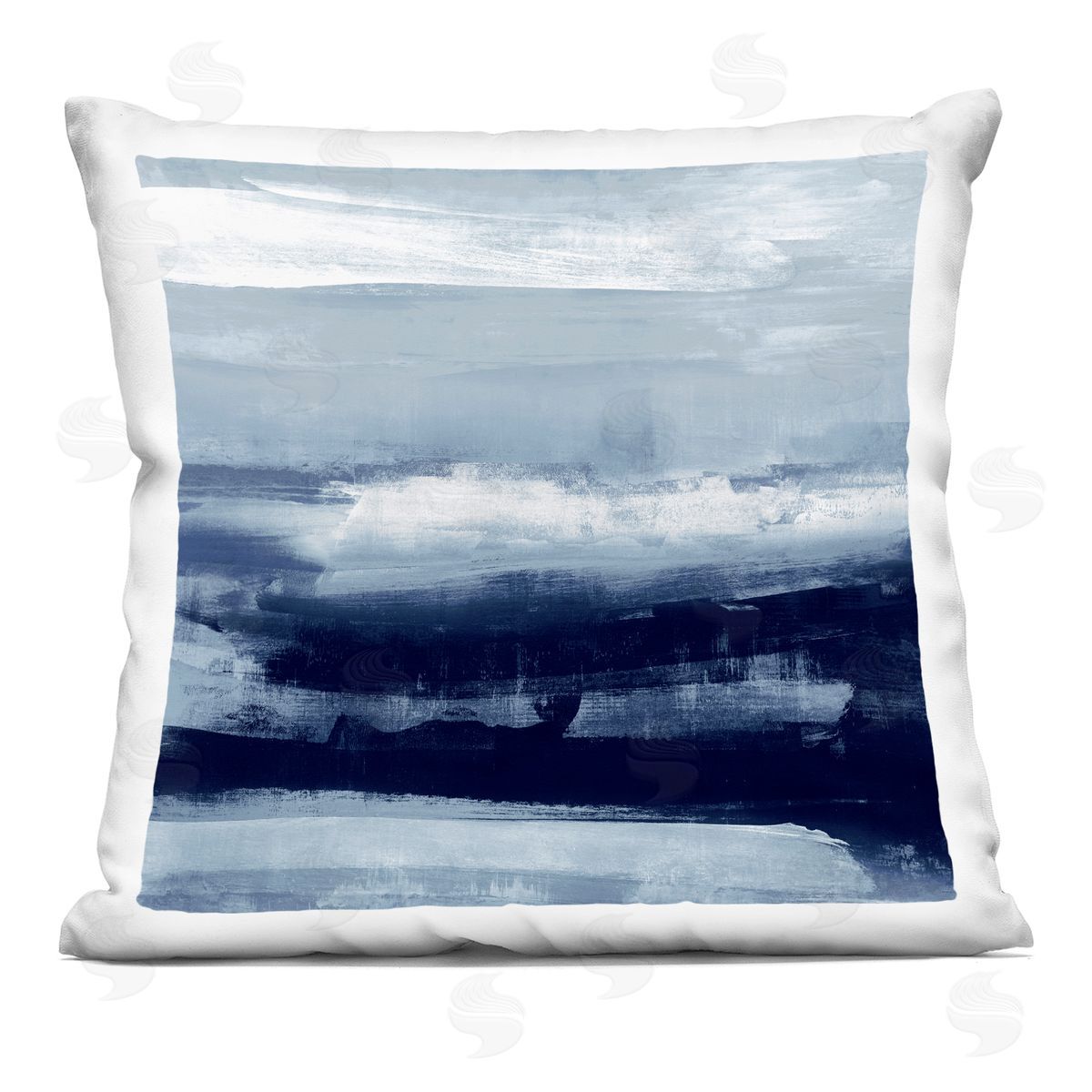Blue White Brushed Landscape Decorative Printed Pillow, Home Decor by Jake Messina