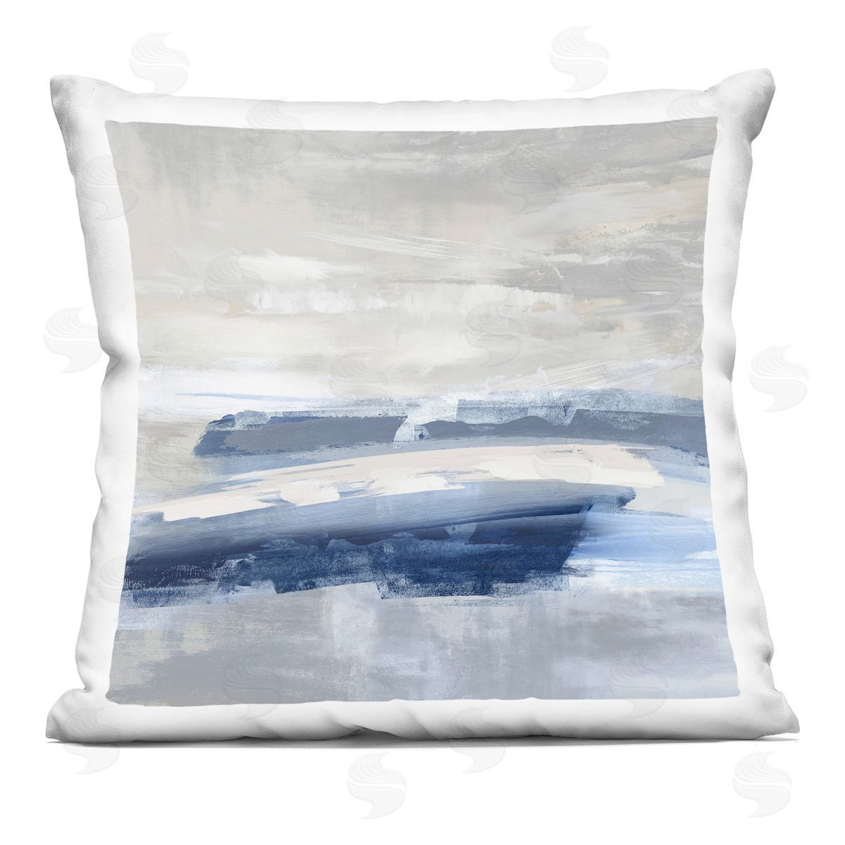 Grey Blue Abstract Composition Decorative Printed Pillow, Home Decor by Jake Messina