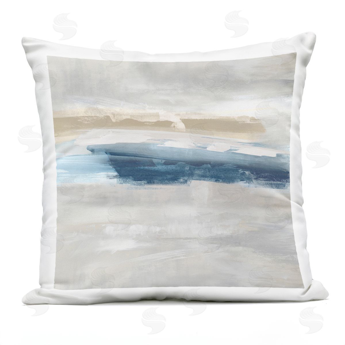 Blue Accent Abstract Composition Outdoor Printed Pillow, Home Decor by Jake Messina