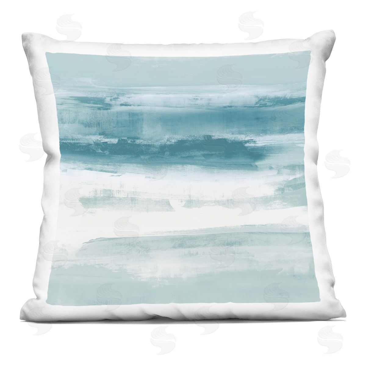 Icy Blue Modern Brush Strokes Decorative Printed Pillow, Home Decor by Jake Messina