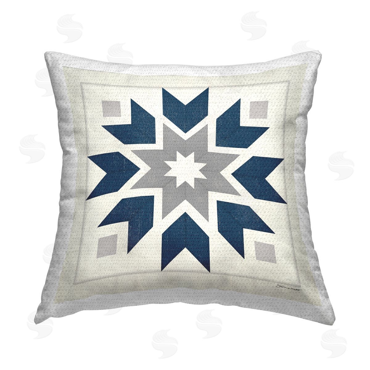 Geometric Quilt Block Shapes Outdoor Printed Pillow, Home Decor by Stephanie Workman Marrott
