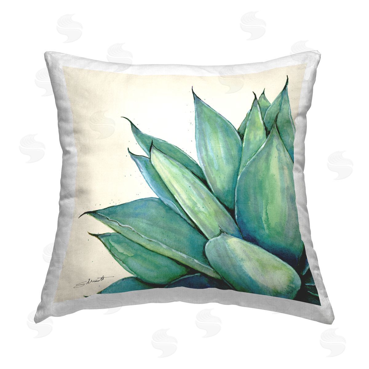 Lush Succulent Plant Greenery Decorative Printed Pillow, Home Decor by Stephanie Workman Marrott