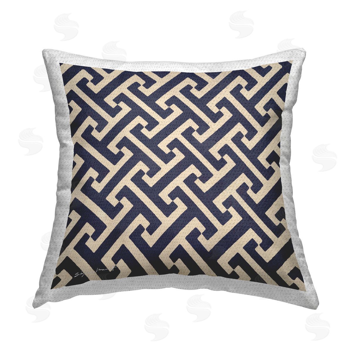 Modern Geometric Links Pattern Outdoor Printed Pillow, Home Decor by Stephanie Workman Marrott