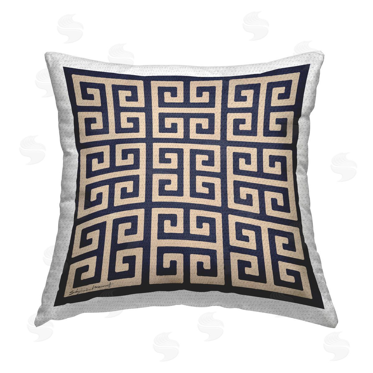 Classic Greek Key Pattern Outdoor Printed Pillow, Home Decor by Stephanie Workman Marrott