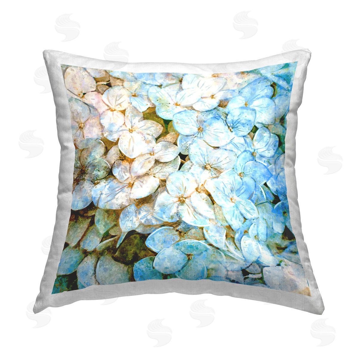 Close Up Hydrangea Petals Decorative Printed Pillow, Home Decor by Ziwei Li
