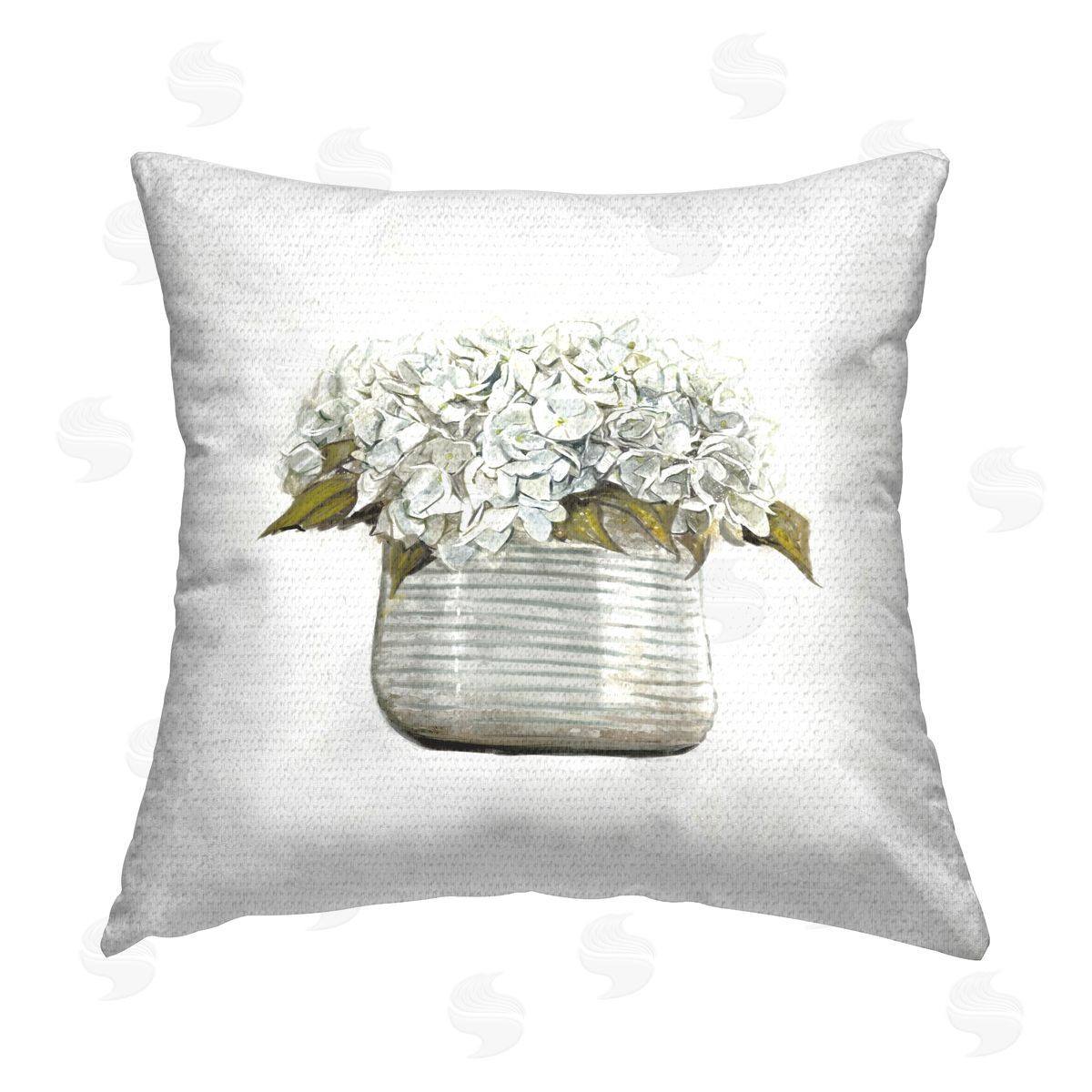 Hydrangea Bouquet Country Tin Outdoor Printed Pillow, Home Decor by Ziwei Li