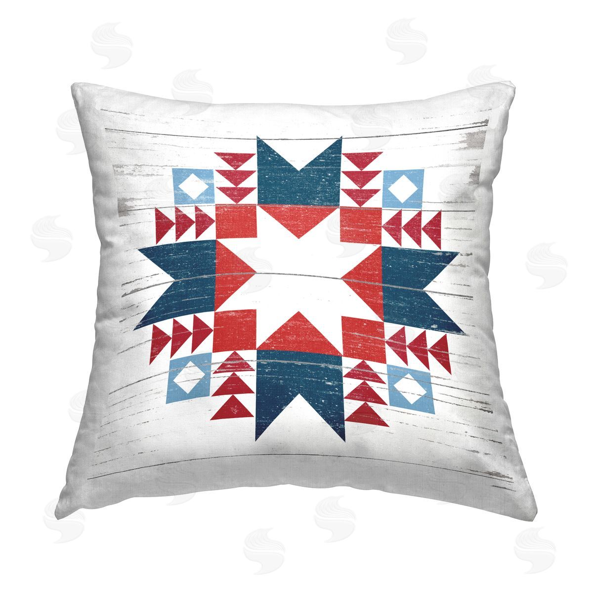 Geometric Quilt Block Pattern Decorative Printed Pillow, Home Decor by Lettered and Lined