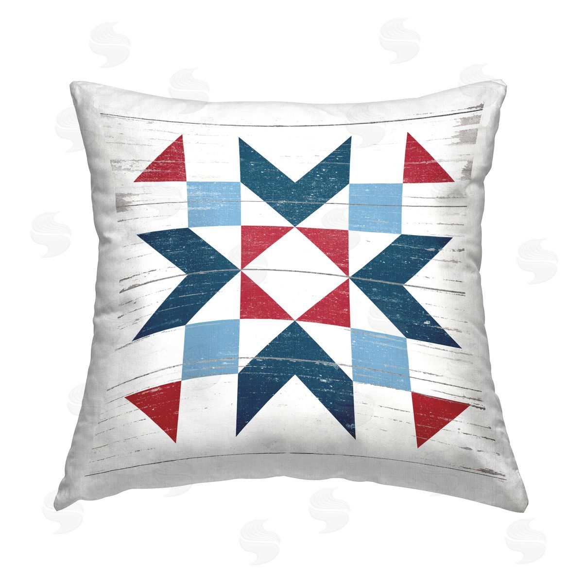 Red & Blue Rustic Shapes Pattern Decorative Printed Pillow, Home Decor by Lettered and Lined