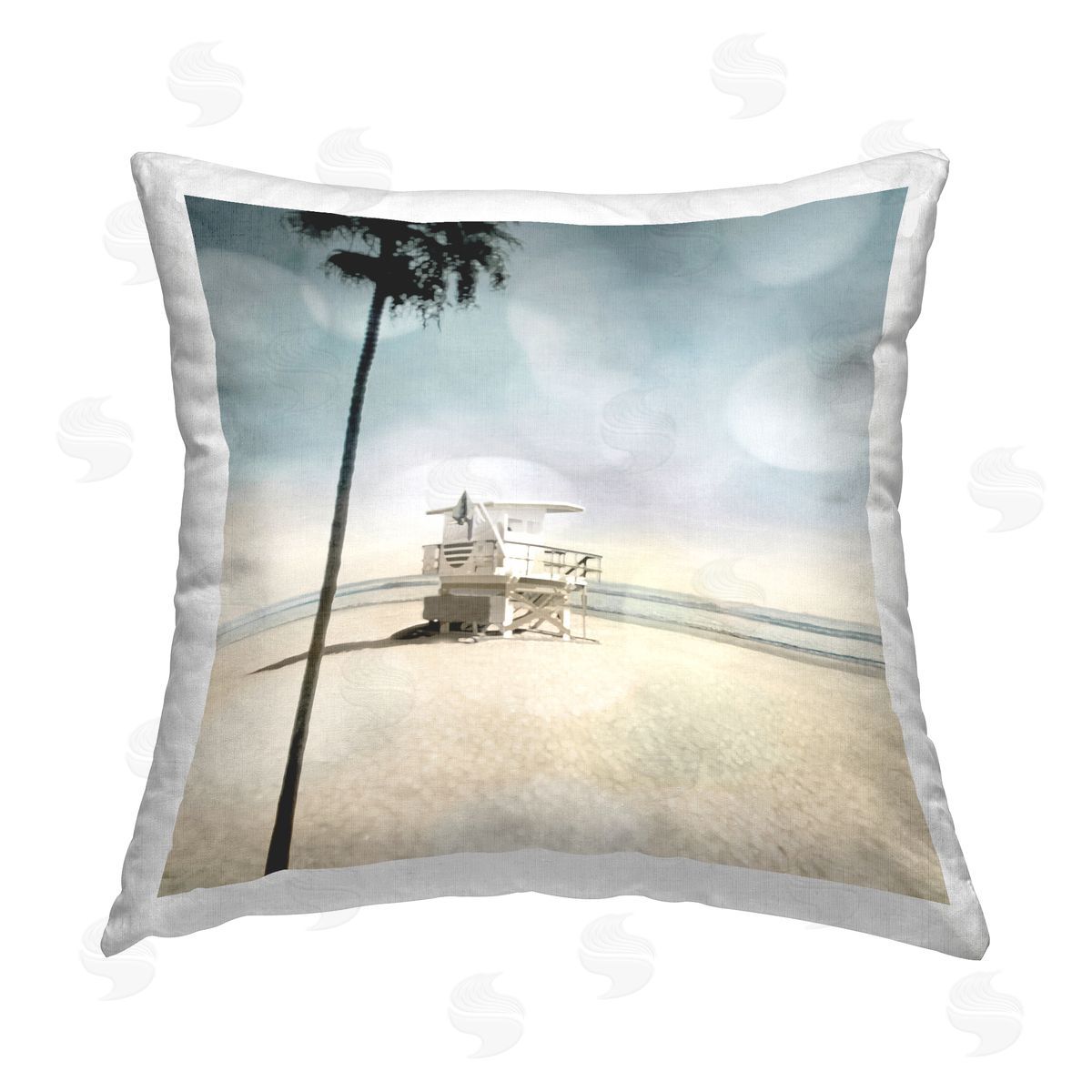 Peaceful Beach Shore Waterfront Decorative Printed Pillow, Home Decor by Devon Davis