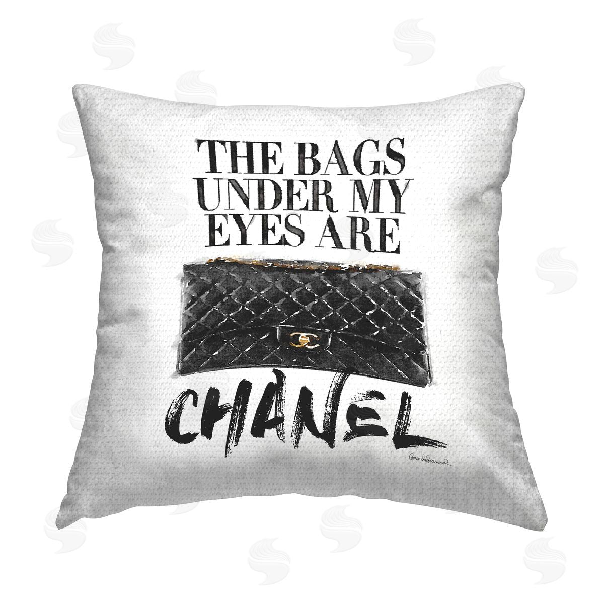 Eye Bags Are Designer Fun Glam Outdoor Printed Pillow, Home Decor by Amanda Greenwood