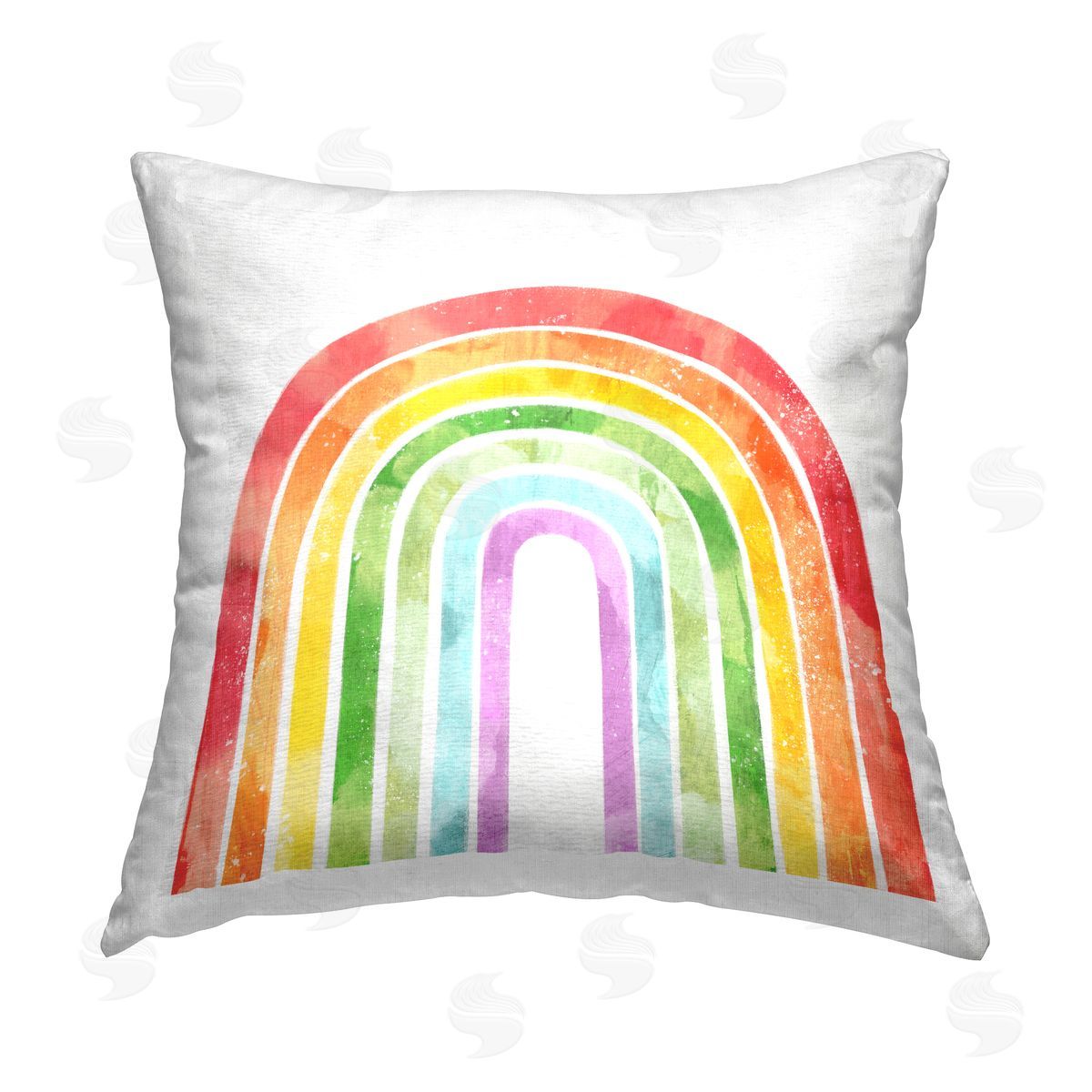 Distressed Rainbow Arch Stripes Decorative Printed Pillow, Home Decor by Ziwei Li