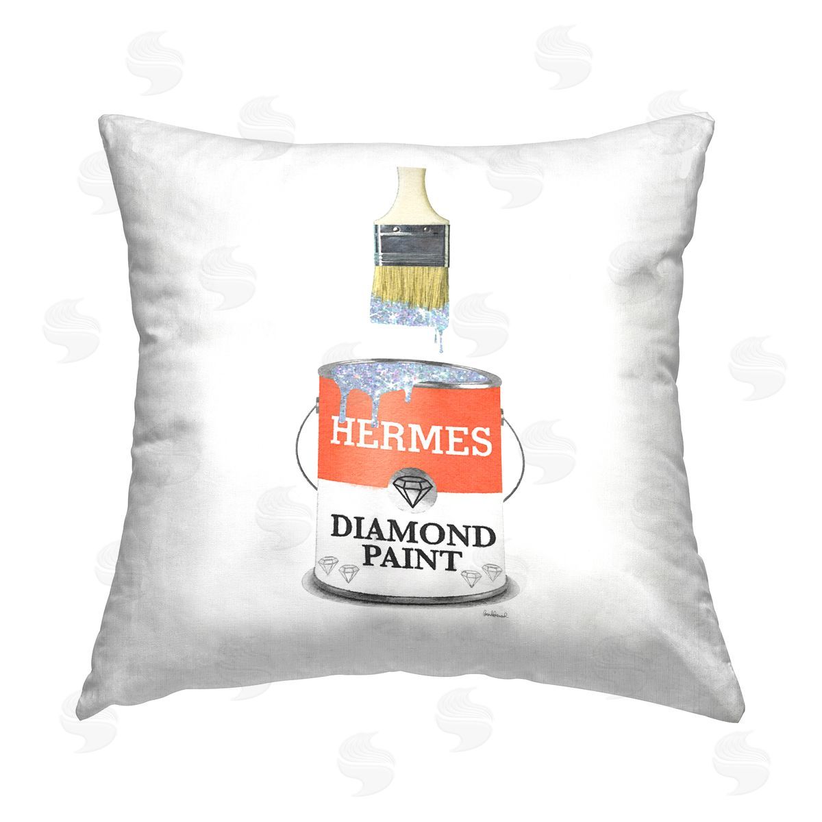 Trendy Glam Paint Can Fashion Decorative Printed Pillow, Home Decor by Amanda Greenwood