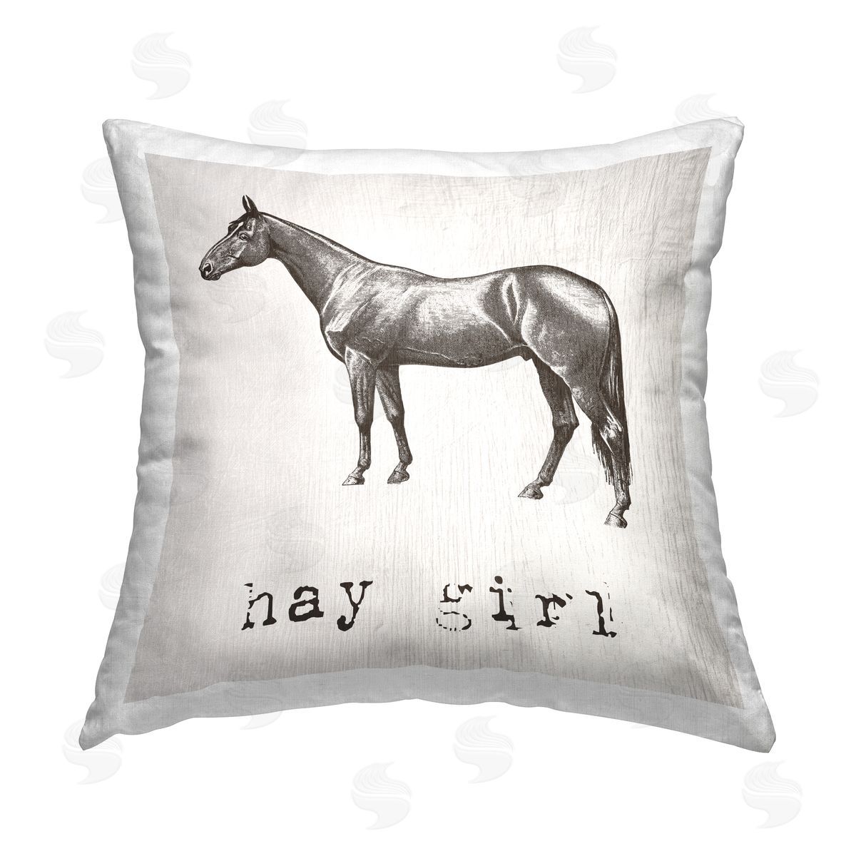 Hay Girl Funny Horse Farmhouse Decorative Printed Pillow, Home Decor by Stupell Studio