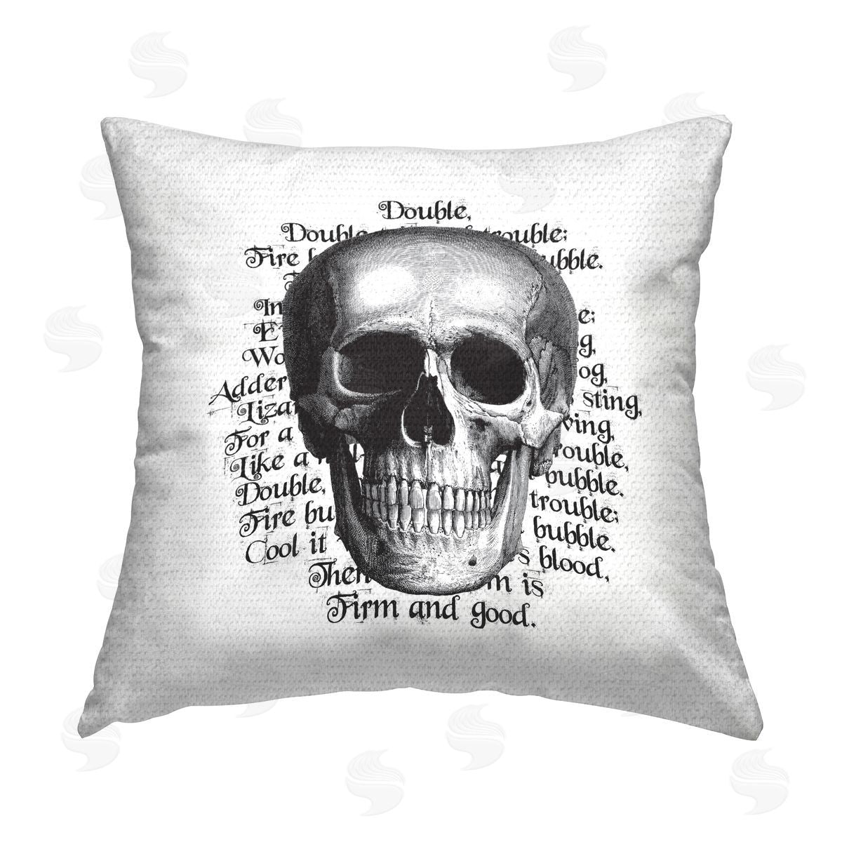 Halloween Witch Spell Skull Phrase Outdoor Printed Pillow, Home Decor by Lettered and Lined
