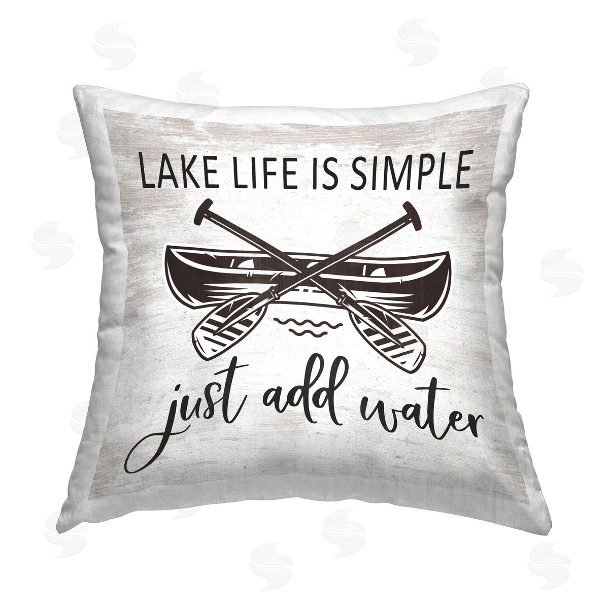 Lake Life Simple Add Water Decorative Printed Pillow, Home Decor by Lettered and Lined