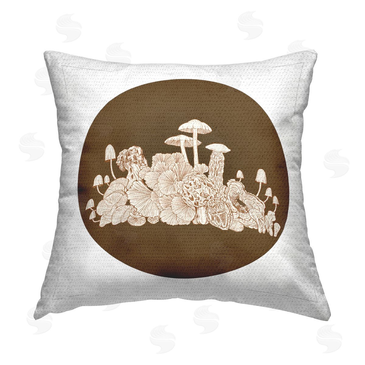 Woodland Nature Mushroom Botanicals Outdoor Printed Pillow, Home Decor by Ziwei Li