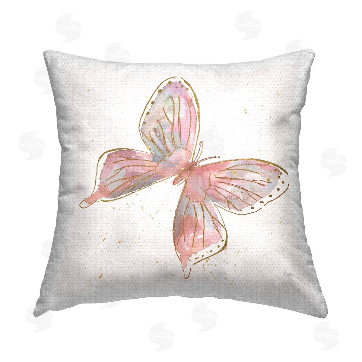 Casual Pink Monarch Butterfly Outdoor Printed Pillow, Home Decor by Nan