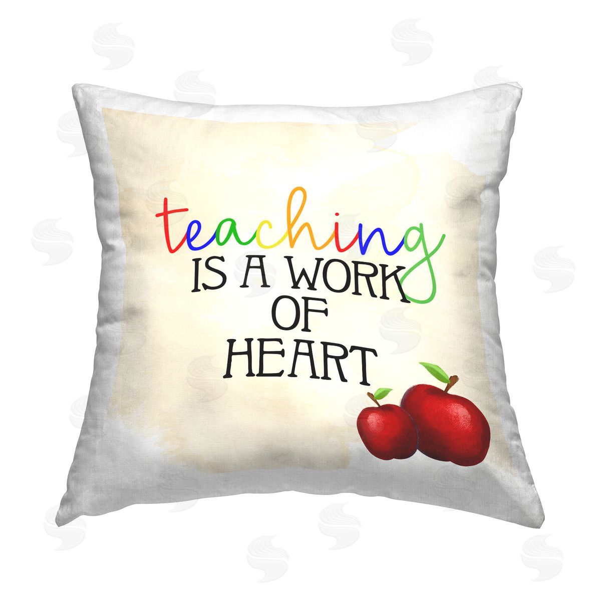 Teaching Is Work of Heart Decorative Printed Pillow, Home Decor by Kim Allen
