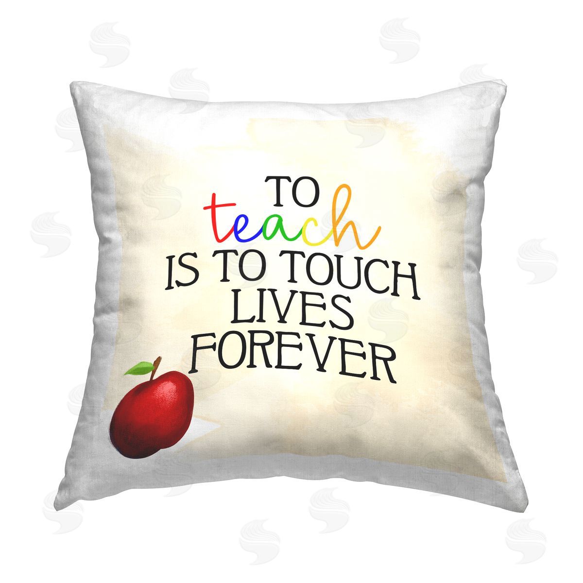 Touch Lives Forever Teaching Phrase Decorative Printed Pillow, Home Decor by Kim Allen