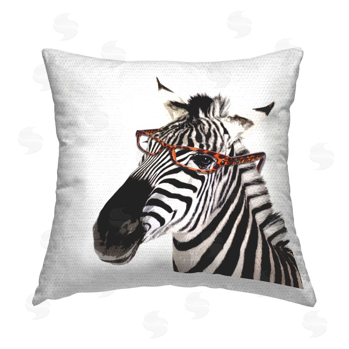 Fun Zebra Wearing Glasses Wildlife Outdoor Printed Pillow, Home Decor by Karen Smith