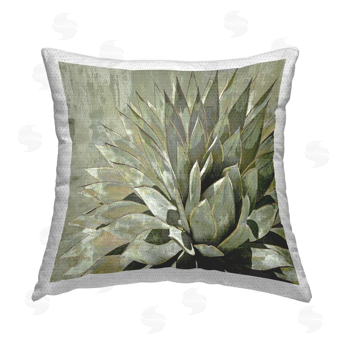 Green Pointy Plant Leaves Nature Outdoor Printed Pillow, Home Decor by Lindsay Benson