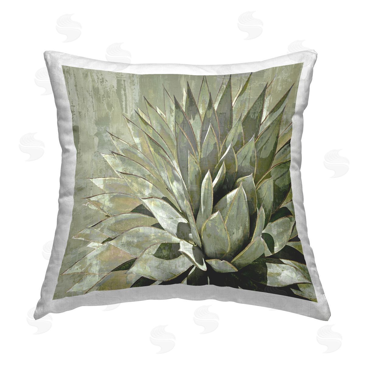 Green Pointy Plant Leaves Nature Decorative Printed Pillow, Home Decor by Lindsay Benson