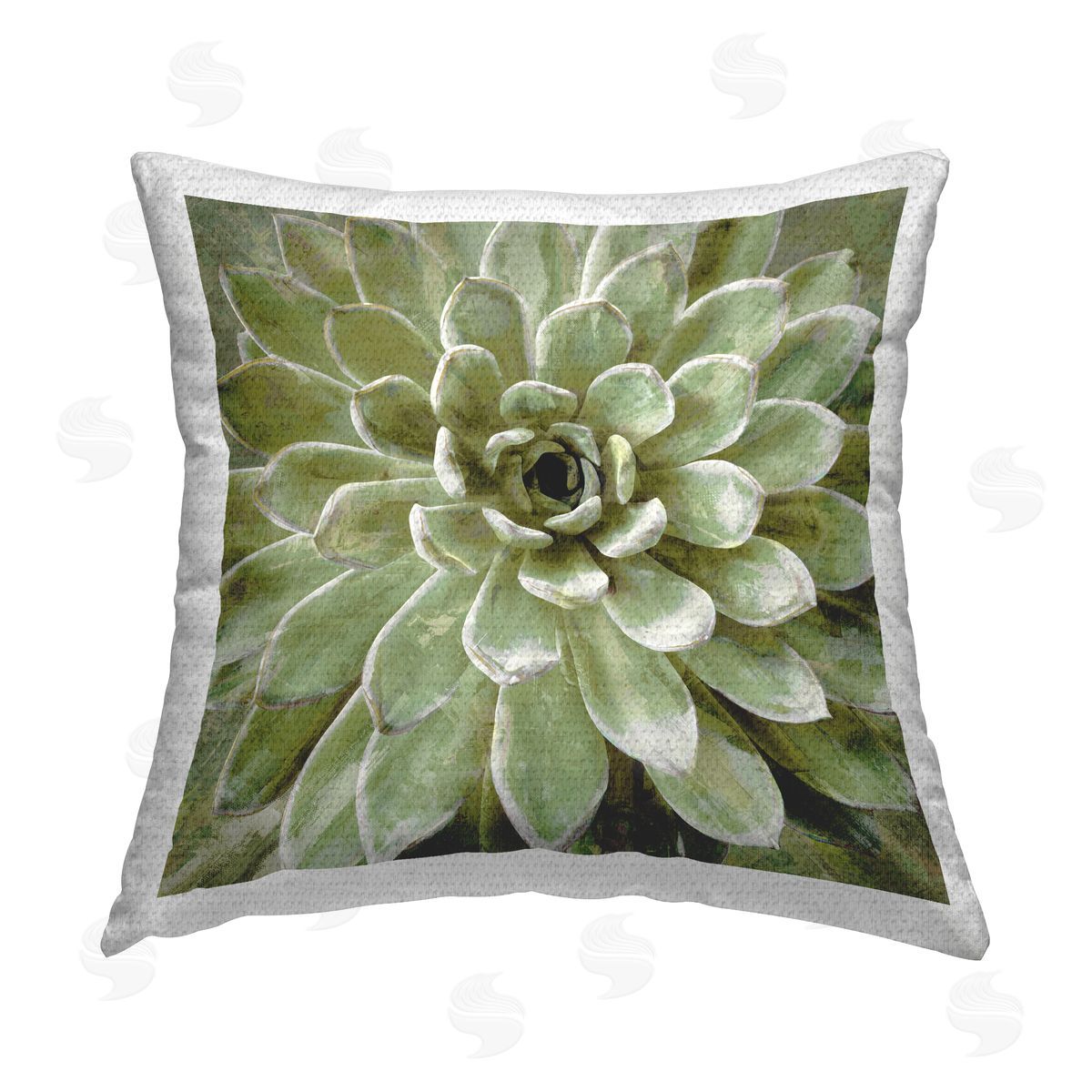 Green Succulent Plant Nature Leaves Outdoor Printed Pillow, Home Decor by Lindsay Benson