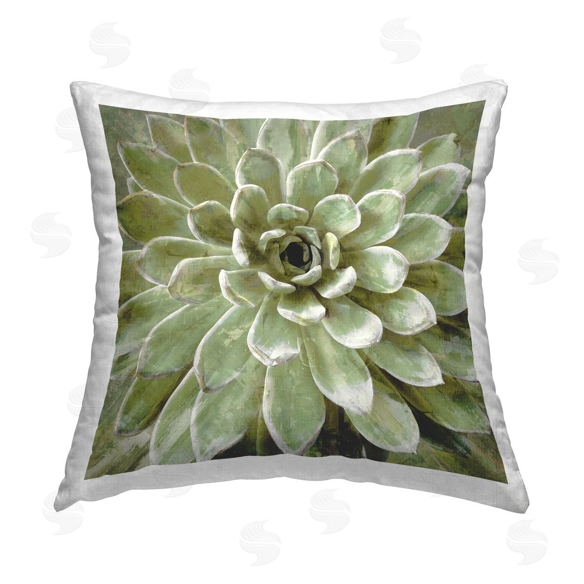 Green Succulent Plant Nature Leaves Decorative Printed Pillow, Home Decor by Lindsay Benson