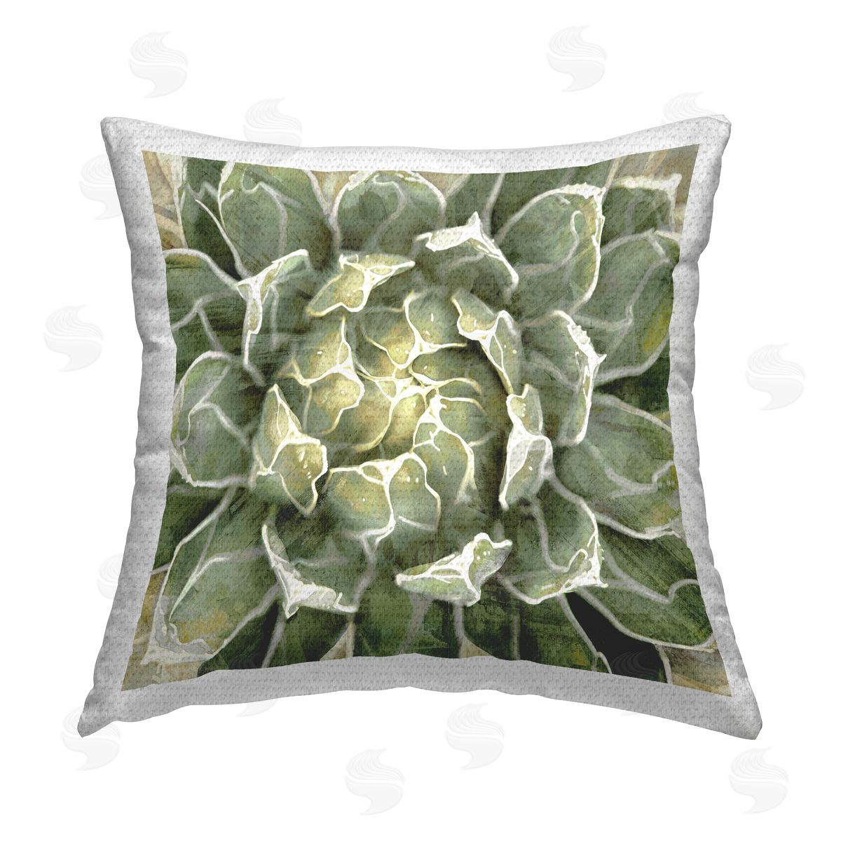 Blooming Succulent Leaves Outdoor Printed Pillow, Home Decor by Lindsay Benson