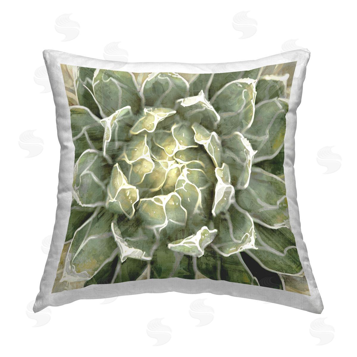 Blooming Succulent Leaves Decorative Printed Pillow, Home Decor by Lindsay Benson