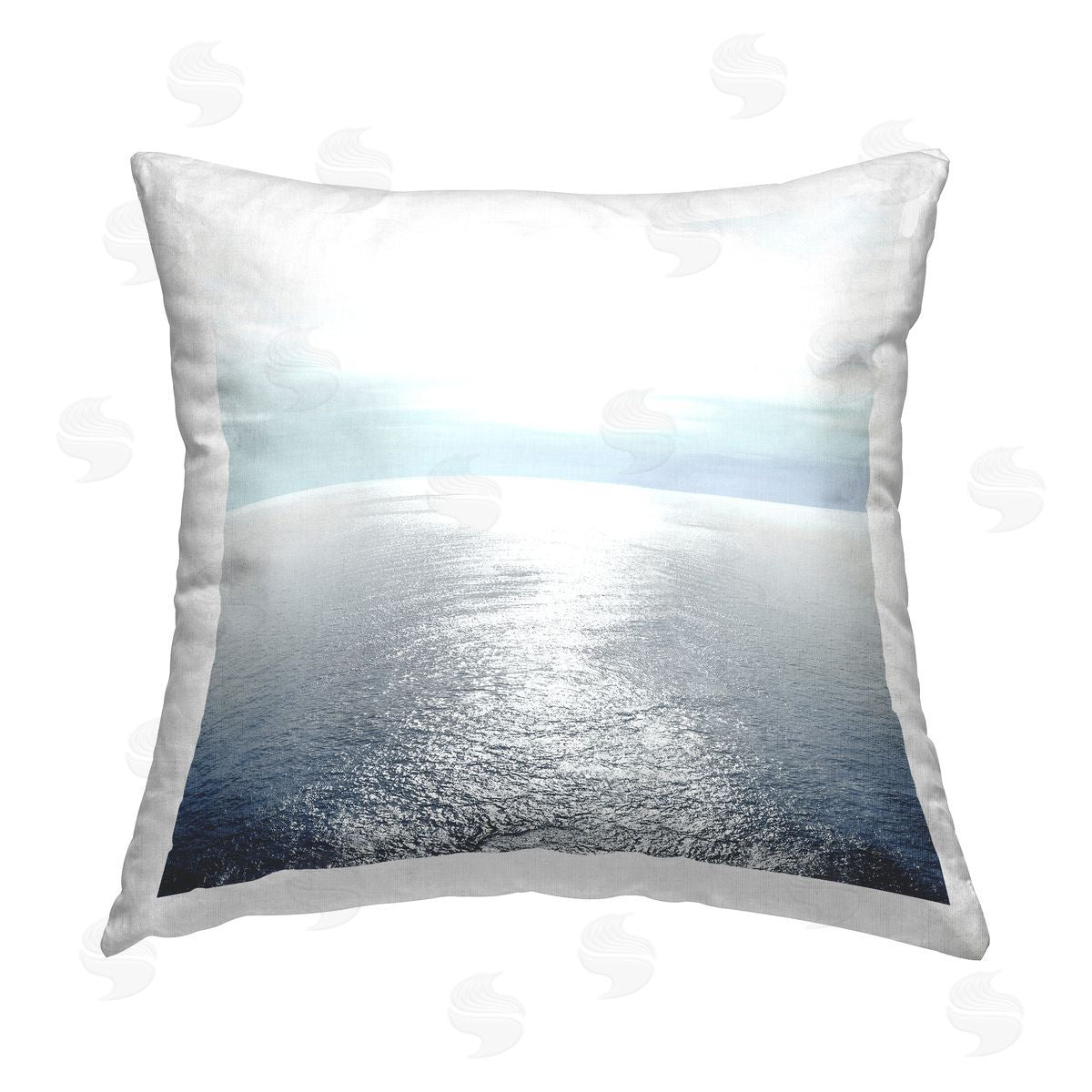 Sunlit Ocean Horizon Scenery Decorative Printed Pillow, Home Decor by Maggie Olsen