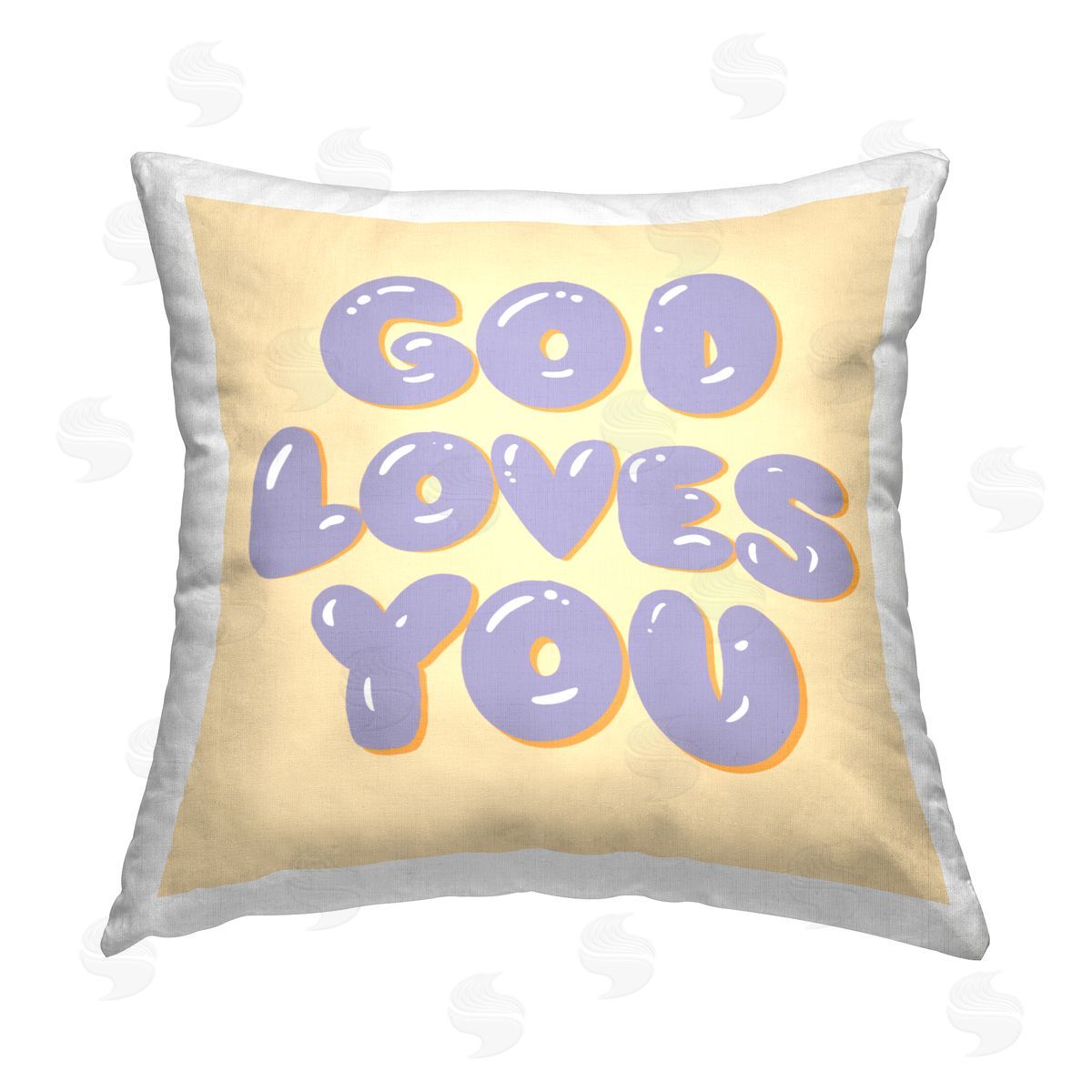 God Loves You Phrase Decorative Printed Pillow, Home Decor by Ashley Singleton